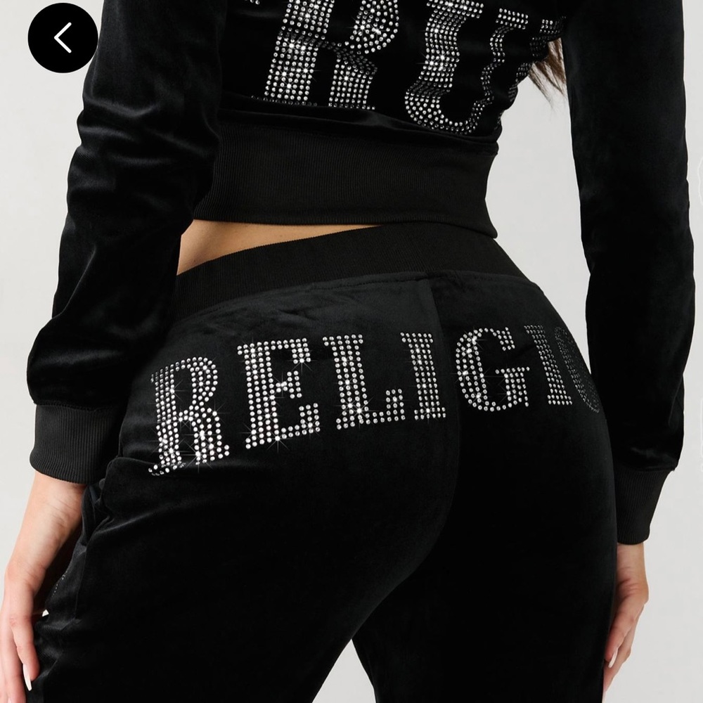 True religion embellished velour sweatpants size XS NWT